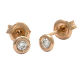 Gold Bezel Diamond Earrings - 14KT Gold - Monisha Melwani Jewelry