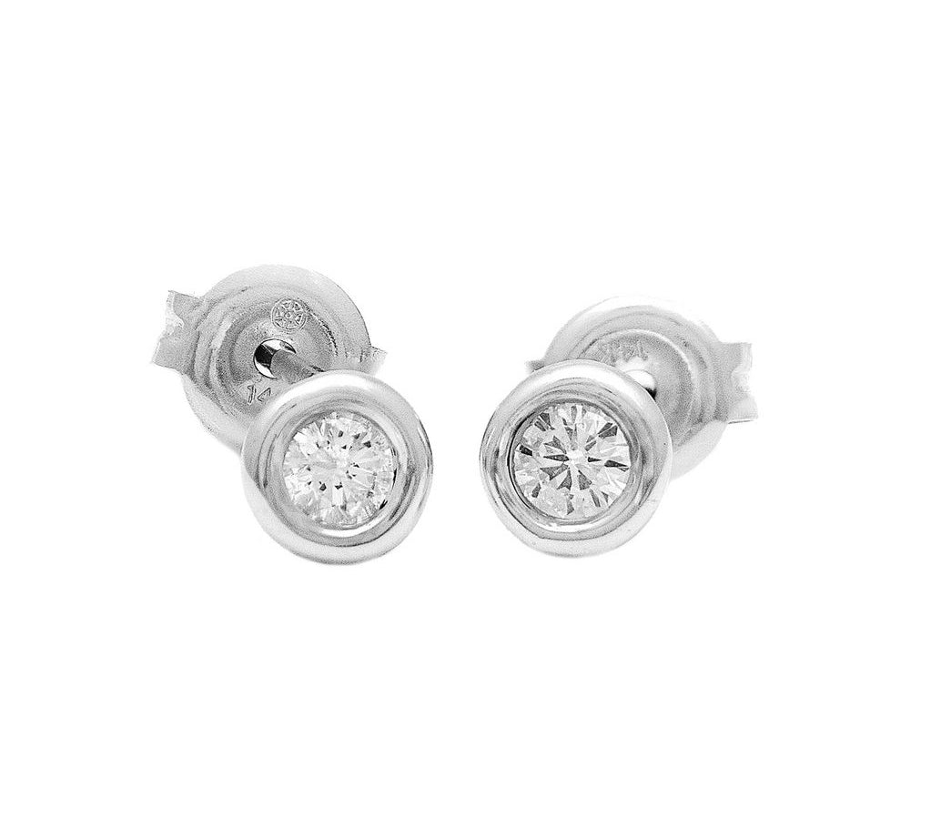 Gold Bezel Birthstone Stud Earring