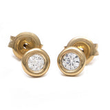Gold Bezel Birthstone Stud Earring