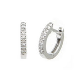 Gold Micro Pave Diamond Hoop Earrings - 14KT Gold - Monisha Melwani Jewelry