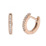 Gold Micro Pave Diamond Hoop Earrings - 14KT Gold - Monisha Melwani Jewelry