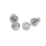 Gold Bezel Birthstone Stud Earring