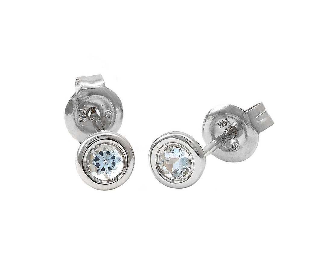 Gold Bezel Birthstone Stud Earring