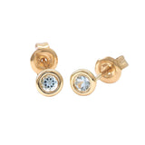 Gold Bezel Birthstone Stud Earring
