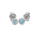 Gold Bezel Birthstone Stud Earring