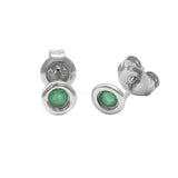 Gold Bezel Birthstone Stud Earring