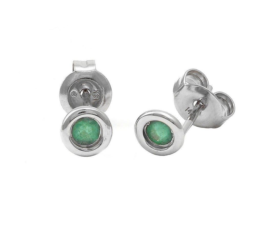 Gold Bezel Birthstone Stud Earring