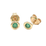 Gold Bezel Birthstone Stud Earring