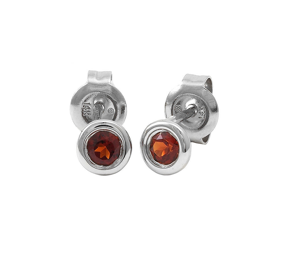 Gold Bezel Birthstone Stud Earring