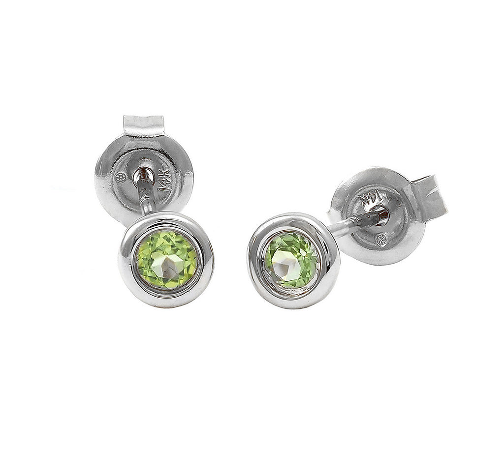 Gold Bezel Birthstone Stud Earring