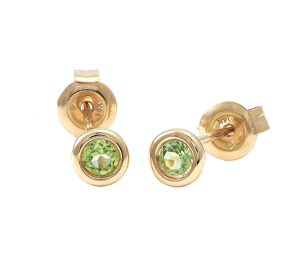 Gold Bezel Birthstone Stud Earring