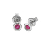 Gold Bezel Birthstone Stud Earring