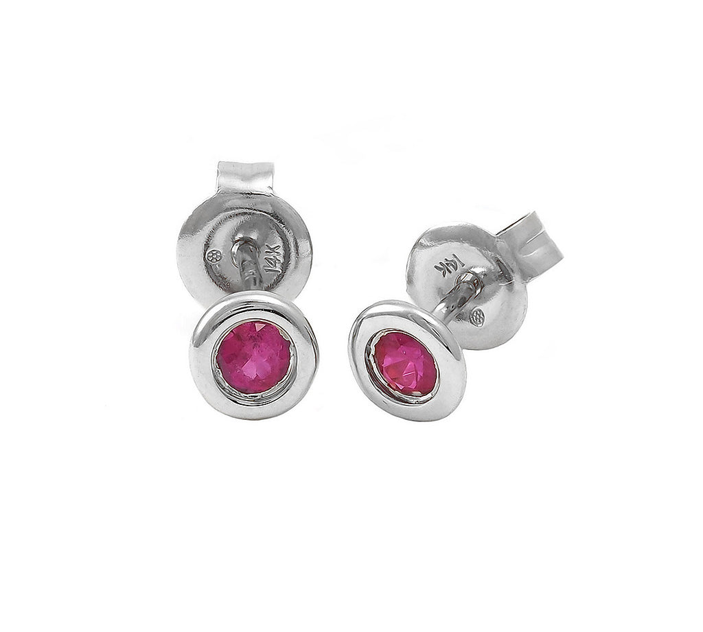 Gold Bezel Birthstone Stud Earring