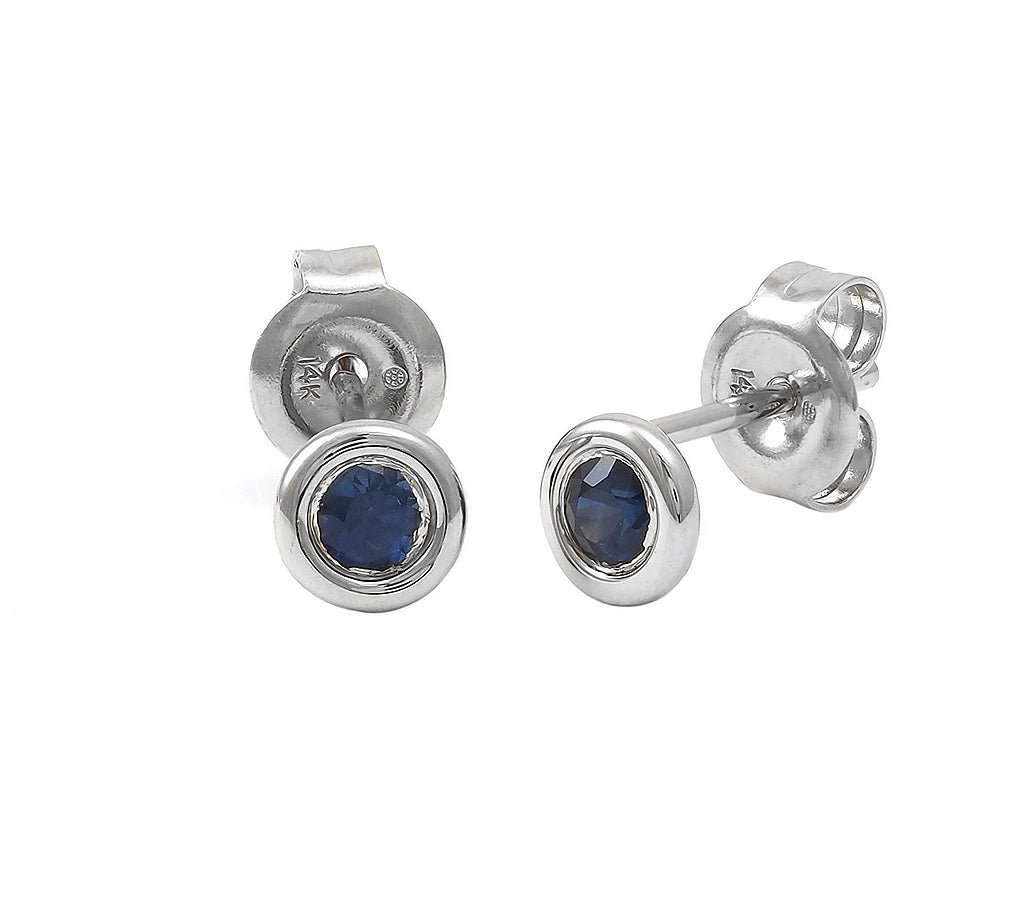 Gold Bezel Birthstone Stud Earring