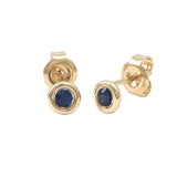 Gold Bezel Birthstone Stud Earring