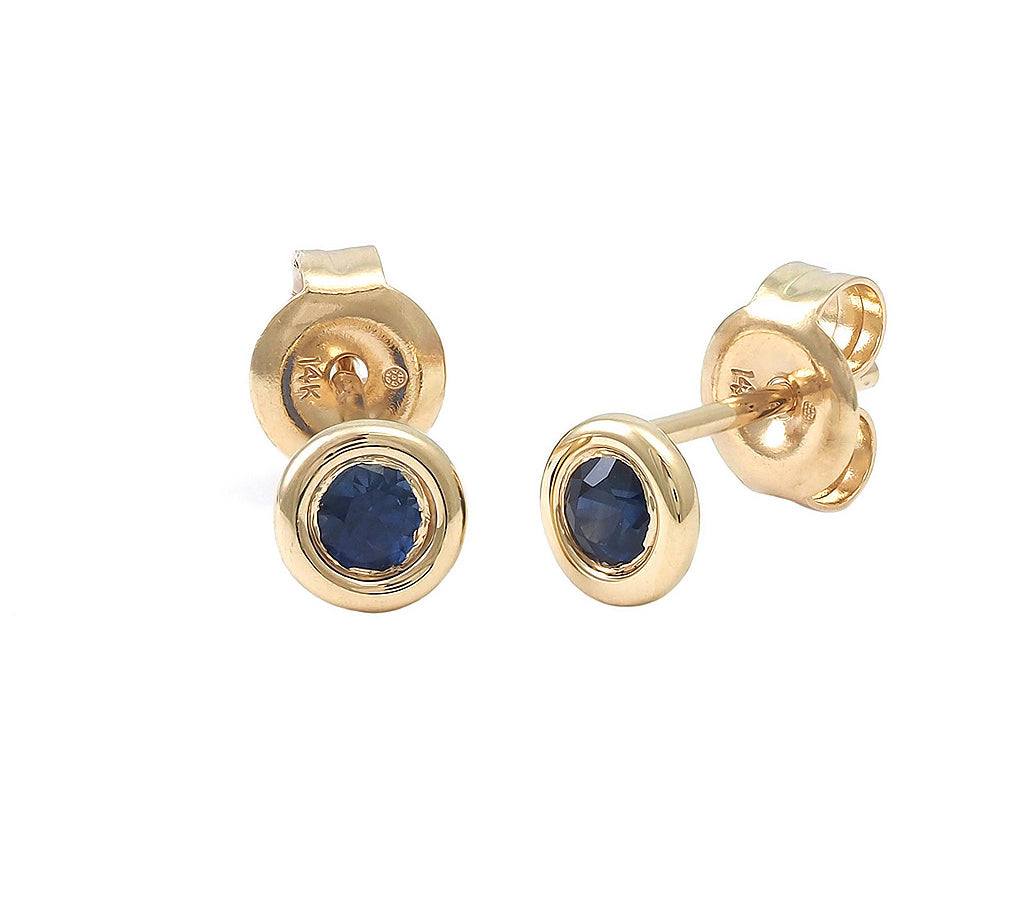 Gold Bezel Birthstone Stud Earring