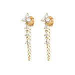 Diamond Trio Drop Earrings - 14KT Gold - Monisha Melwani Jewelry