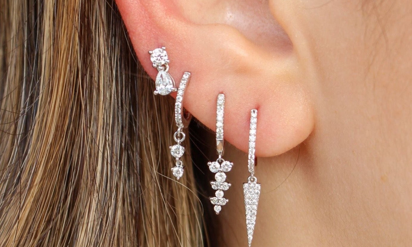 Gold Diamond Spike Hoop Earring by Monisha Melwani - Fine Jewelry