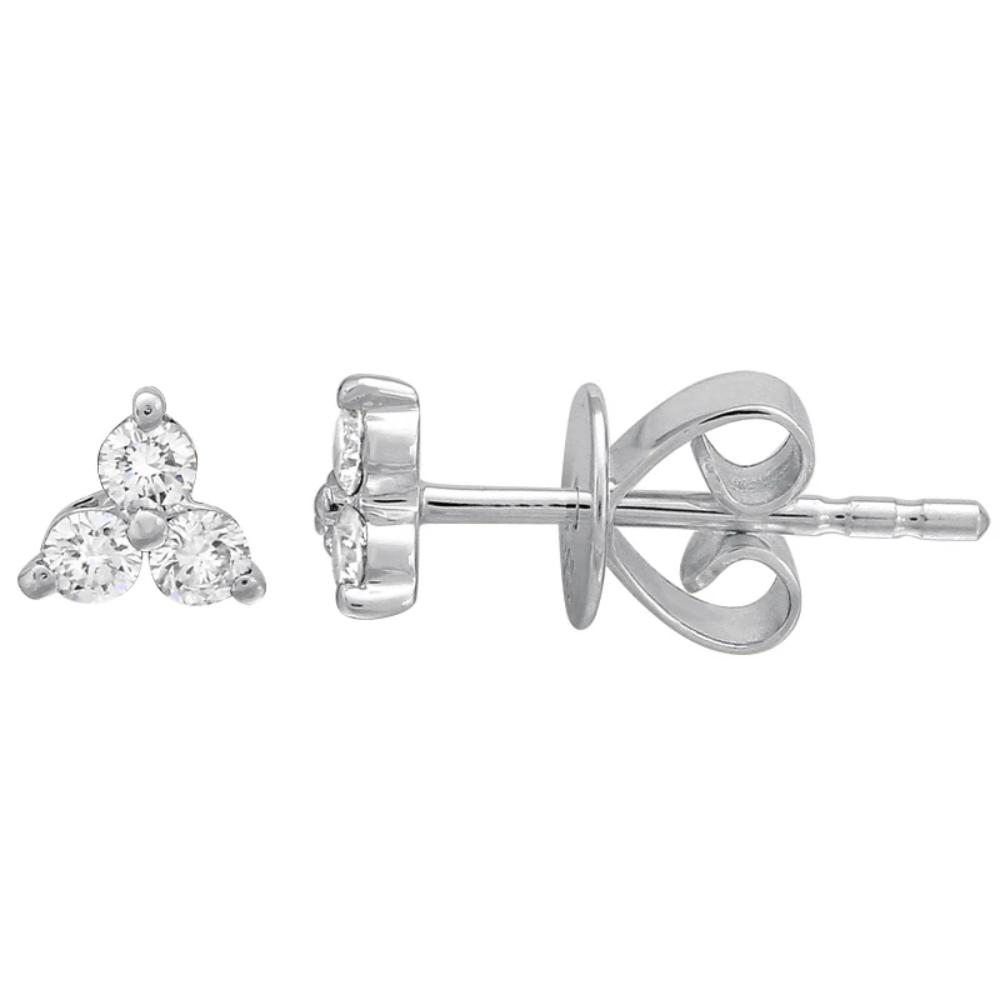 Diamond Mini Trio Earrings - 14KT Gold - Monisha Melwani Jewelry
