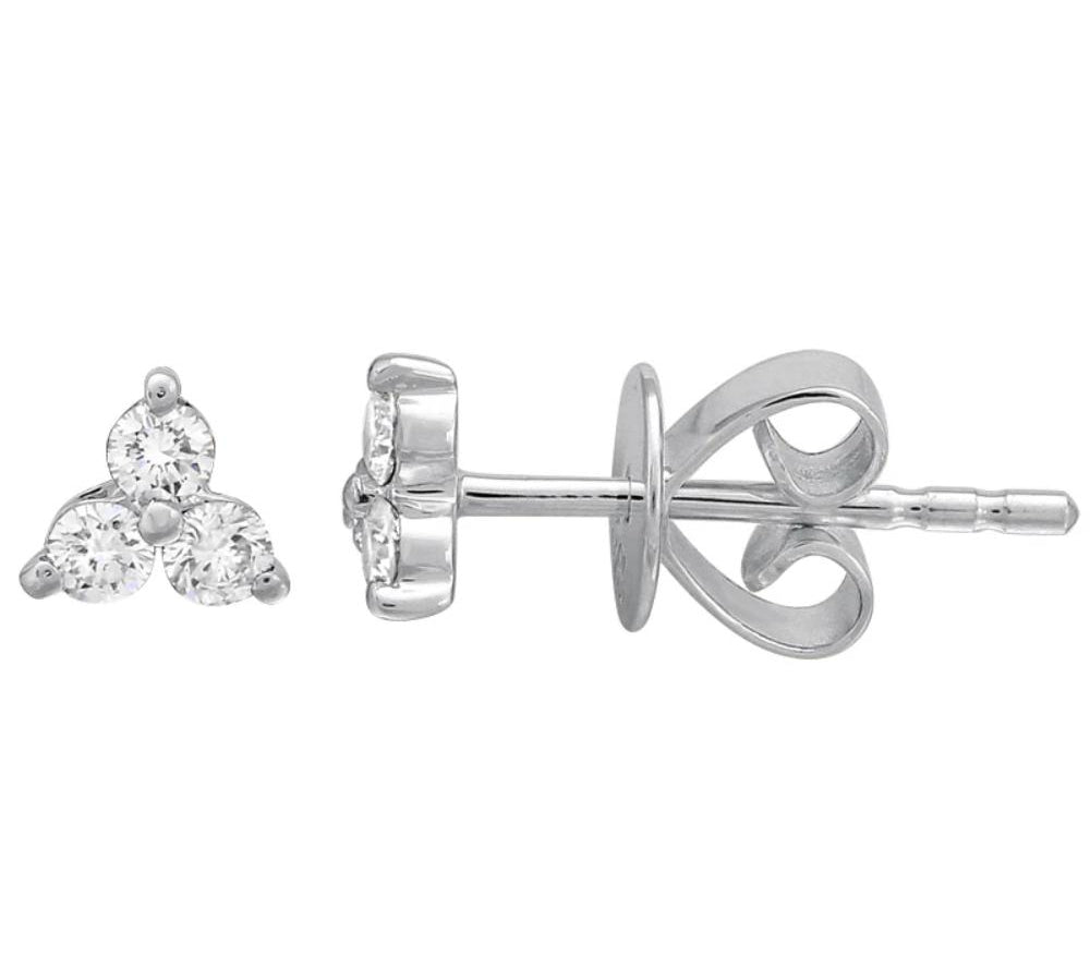 Diamond Mini Trio Earrings - 14KT Gold - Monisha Melwani Jewelry