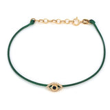 Gold Evil Eye Cord Bracelet