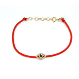 Gold Evil Eye Cord Bracelet