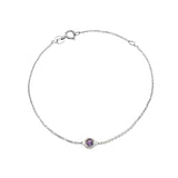 Gold Bezel Birthstone Bracelet