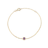 Gold Bezel Birthstone Bracelet