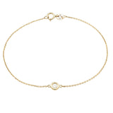 Gold Bezel Birthstone Bracelet