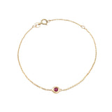 Gold Bezel Birthstone Bracelet