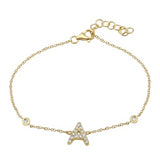 Gold Initial Diamond Bracelets - 14KT Gold - Monisha Melwani Jewelry