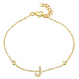 Gold Initial Diamond Bracelets - 14KT Gold - Monisha Melwani Jewelry