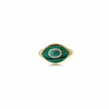 Gold Diamond Malachite Evil Eye Ring