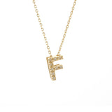 Gold Pave Diamond Initial Necklace
