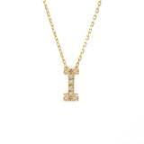 Gold Pave Diamond Initial Necklace