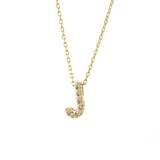 Gold Pave Diamond Initial Necklace