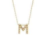 Gold Pave Diamond Initial Necklace