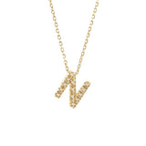 Gold Pave Diamond Initial Necklace