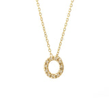 Gold Pave Diamond Initial Necklace
