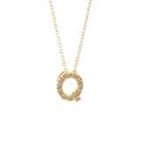 Gold Pave Diamond Initial Necklace