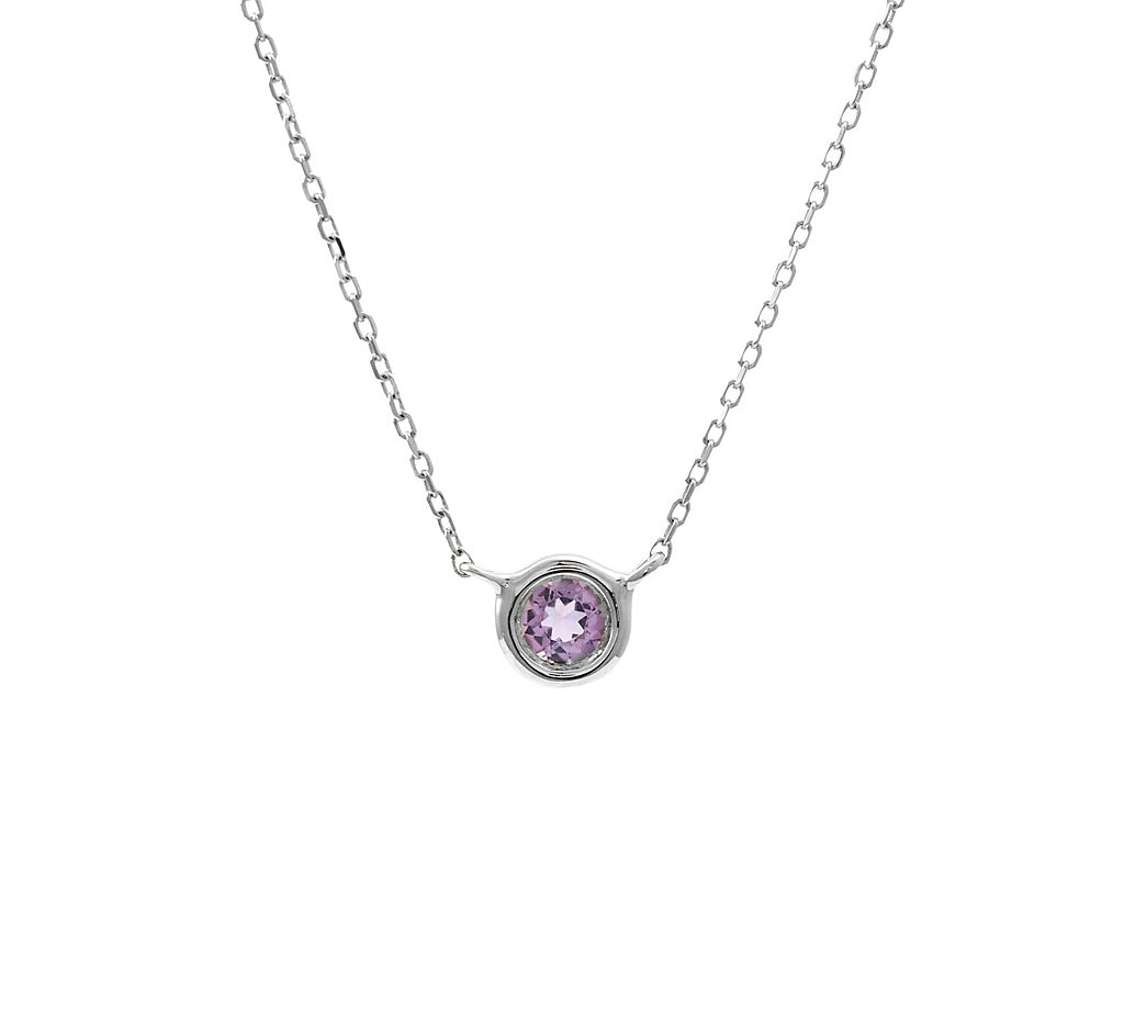 Gold Bezel Birthstone Necklace