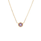 Gold Bezel Birthstone Necklace