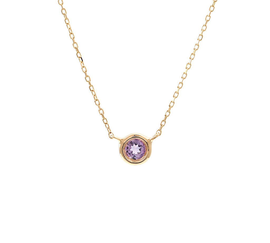 Gold Bezel Birthstone Necklace