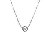 Gold Bezel Birthstone Necklace