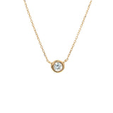 Gold Bezel Birthstone Necklace