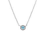 Gold Bezel Birthstone Necklace