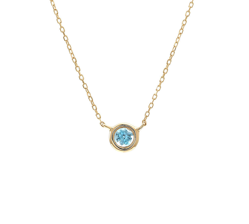 Gold Bezel Birthstone Necklace