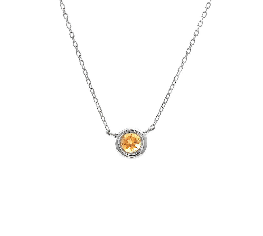Gold Bezel Birthstone Necklace