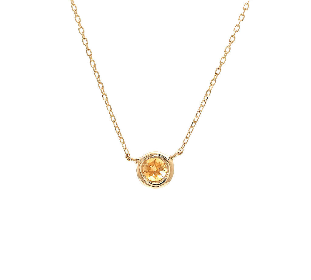 Gold Bezel Birthstone Necklace