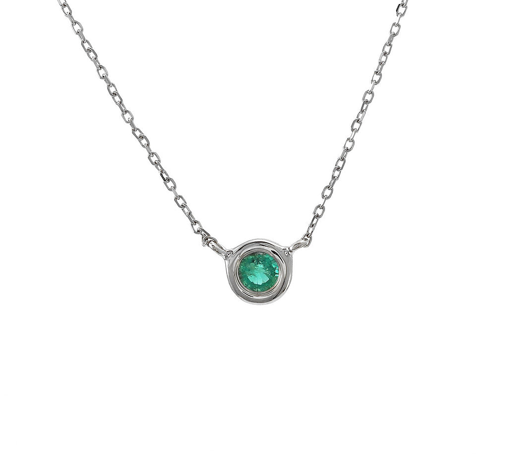 Gold Bezel Birthstone Necklace